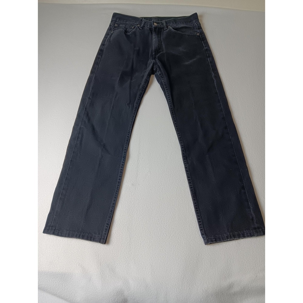 Levis 505 Jeans Mens 34x34 Gray Dark Wash Straight Denim‎ Regular Fit Casual